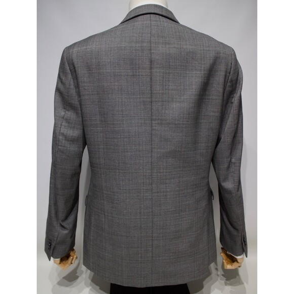 Banana Republic Gray Plaid Blazer Sport Coat 100% Wool Tailored Fit Men Size 42R - Picture 7 of 14